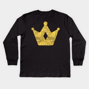 Gold Leaf Crown Kids Long Sleeve T-Shirt